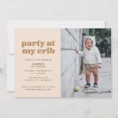 Invitation Fête Neutre à My Crib 1st Birthday Party (Devant)