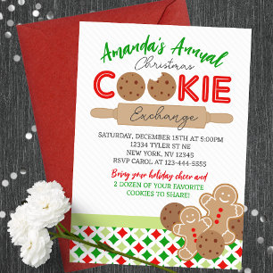 Invitation Fête Noël Cookie Exchange Party