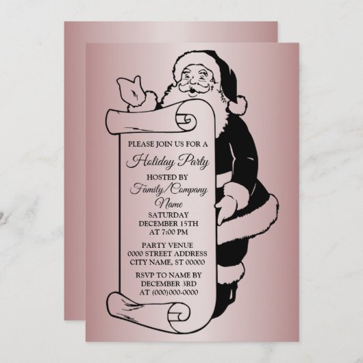 Invitation Fête Noël du Père Noël (Devant / Derrière)
