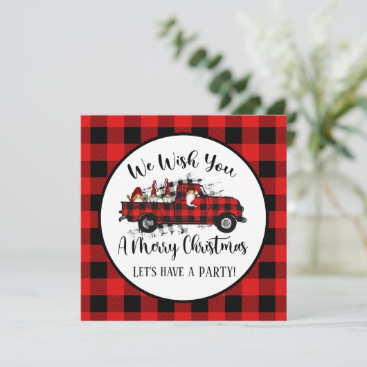 Invitation fête Noël gnome Fête (Debout devant)