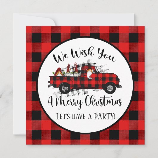 Invitation fête Noël gnome Fête (Devant)