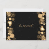 Invitation Fête Noël Gold Lumières neige (Dos)