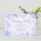 Invitation Fête Noël Marine Blue Snowflakes (Debout devant)