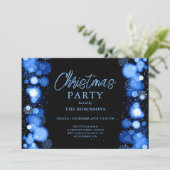 Invitation Fête Noël Marine Lumière de neige bleue (Debout devant)