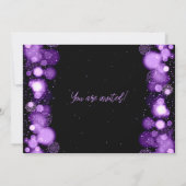 Invitation Fête Noël Purple Lumière de neige (Dos)