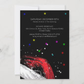 Invitation Fête Noël Santa Hat Vin Verre Lumière (Dos)