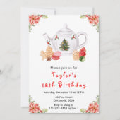 Invitation Fête Noël Thé Anniversaire Fête Rouge (Devant)