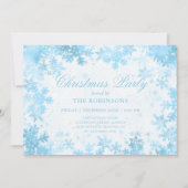 Invitation Fête Noël Turquoise Snowflakes (Devant)