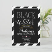 Invitation Fête noir et blanc (Debout devant)