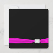 Invitation Fête noir et rose vif (Dos)