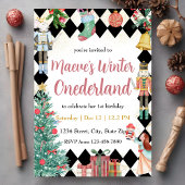 Invitation Fête Nutcracker Hiver Onederland