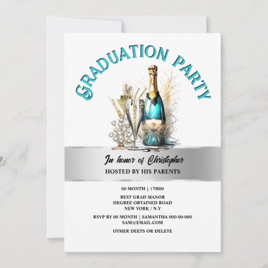 Invitation Fête officielle de la bulle de vin mousseux de ret (Devant)