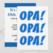 Invitation Fête Opa Célébration Grecque Générale (Devant / Derrière)