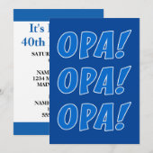 Invitation Fête Opa Célébration Grecque Générale (Devant / Derrière)