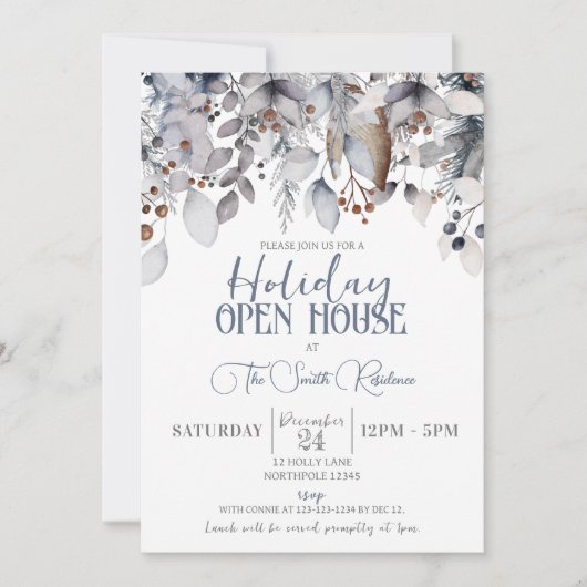 Invitation Fête Open House, Déjeuner de vacances (Devant)