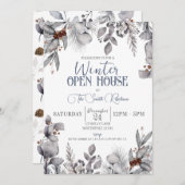 Invitation Fête Open House d'hiver, Dîner de vacances (Devant / Derrière)