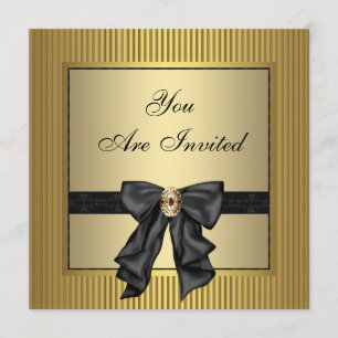 Invitation Fête Or Noir