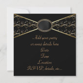 Invitation Fête Or Noir (Dos)
