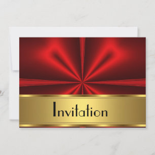 Invitation Fête Or Rouge Tout