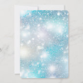 Invitation Fête Pailleté Argent Bleu Aqua Flou Artistique Ann (Dos)