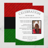 Invitation FÊTE PANafricaine DE LA VIE Photo Funérailles (Devant / Derrière)