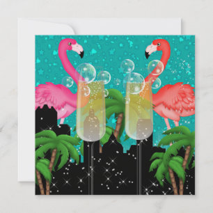 Invitation Fête paradisiaque dans le style des lumières vives