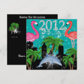 Invitation Fête paradisiaque en grand style Lumières brillant (Devant / Derrière)