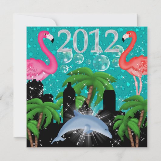 Invitation Fête paradisiaque en grand style Lumières brillant (Devant)