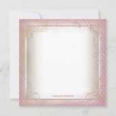 Invitation Fête Paris Sweet 16 Rose et Perle Dorée (Dos)