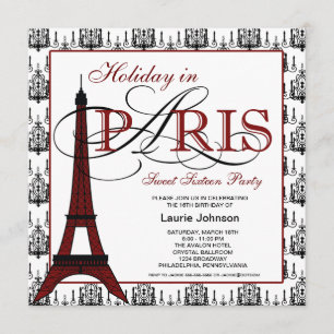 Invitation Fête Parisienne pour les Seize Ans