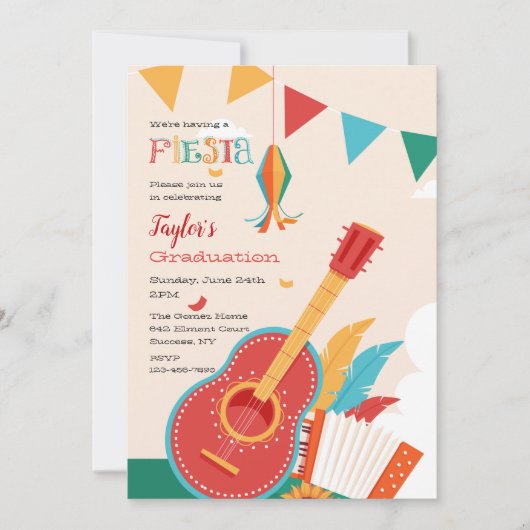 Invitation Fête Party or Soirée Fiesta (both are used, but "S (Devant)