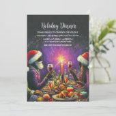 Invitation Fête Pastel Dessin Père Noël violet (Debout devant)