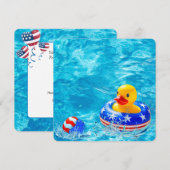 Invitation Fête patriotique au bord de la piscine avec un can (Devant / Derrière)