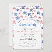 Invitation Fête patriotique du 4 juillet à l'aquarelle (Devant)