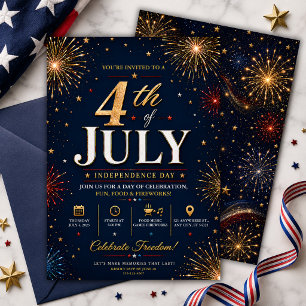Invitation Fête patriotique du 4 juillet Jour de l'Indépendan