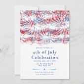 Invitation Fête Patriotique Rouge Blanc Bleu 4 juillet (Devant)