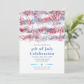 Invitation Fête Patriotique Rouge Blanc Bleu 4 juillet (Debout devant)
