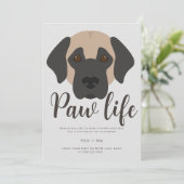 Invitation Fête patte de chien chiot mignon (Debout devant)