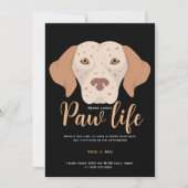 Invitation Fête patte de chien chiot mignon (Devant)