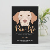Invitation Fête patte de chien chiot mignon (Debout devant)