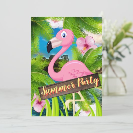 Invitation Fête Pélicane d'été (Debout devant)