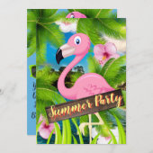 Invitation Fête Pélicane d'été (Devant / Derrière)