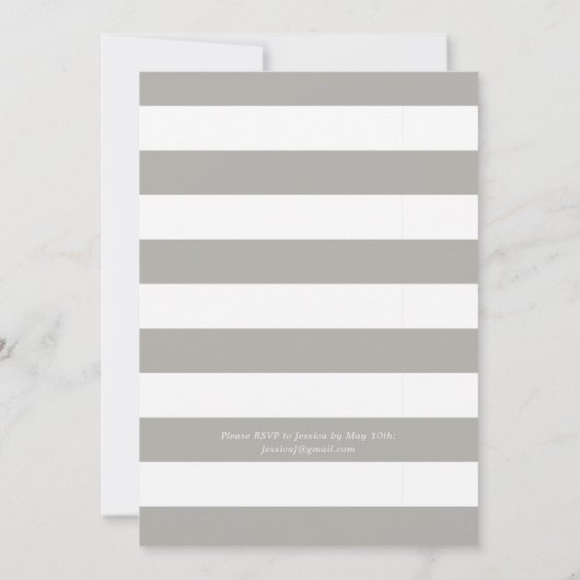 Invitation Fête Perle | Rayures pêche (Dos)