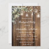 Invitation Fête personnalisée dans le jardin avec thème rusti (Devant)