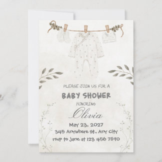 Invitation Fête personnalisée de bébé mignonne