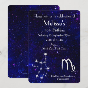 Invitation Fête personnalisée de la Vierge de la Galaxie du z