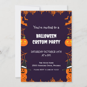 Invitation Fête personnalisée pour enfants Halloween