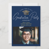 Invitation Fête photo de la Marine moderne Blue Graduation (Devant)