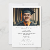 Invitation Fête photo de la Marine moderne Blue Graduation (Dos)