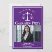 Invitation Fête photo de l'école de droit pourpre personnalis (Devant)